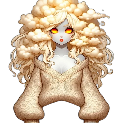 hair, mask, creature, dress transparent PNG cut-out