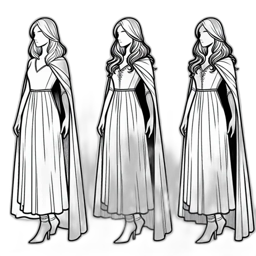 dress, concept art, fantasy art, comic book art transparent PNG cut-out