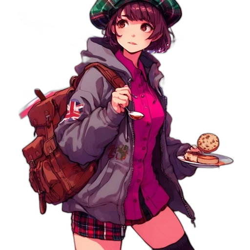 jacket, food, hat, staff transparent PNG cut-out