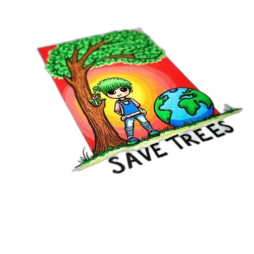 tree, pixel art, colorful, drawing transparent PNG cut-out