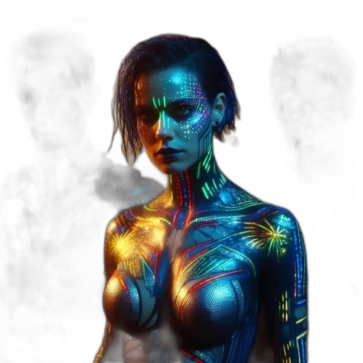 robot, face, cyberpunk, concept art transparent PNG cut-out