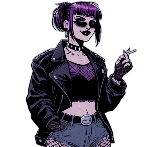 jacket, comic book art, cyberpunk, concept art transparent PNG cut-out