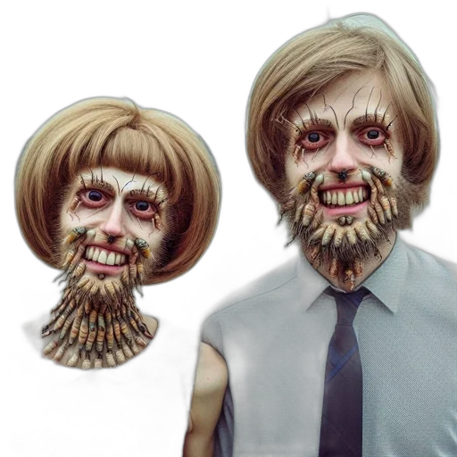 mask, hair, face, creature transparent PNG cut-out