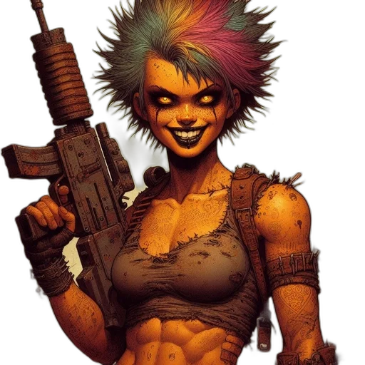 weapon, comic book art, cyberpunk, concept art transparent PNG cut-out
