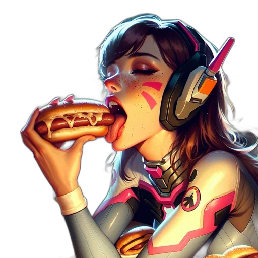 food, robot, cyberpunk, vaporwave transparent PNG cut-out