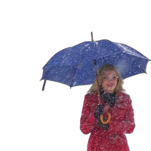 umbrella, snow, rain, woman transparent PNG cut-out