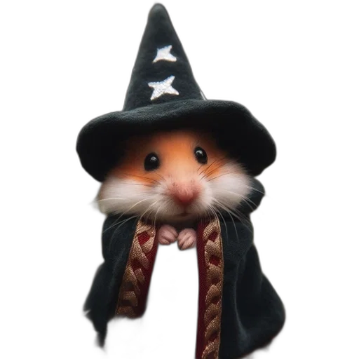 staff, hat, creature, 3d render transparent PNG cut-out