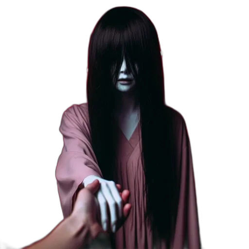 mask, hair, staff, dress transparent PNG cut-out