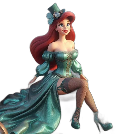 dress, crown, 3d render, concept art transparent PNG cut-out
