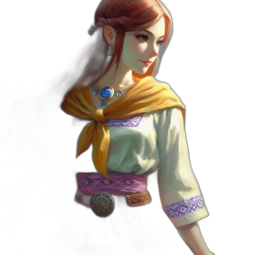 staff, dress, jewelry, face transparent PNG cut-out