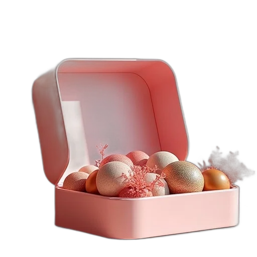 food, jewelry, 3d render, pastel transparent PNG cut-out