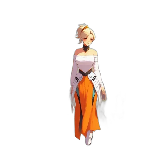 dress, staff, concept art, 3d render transparent PNG cut-out