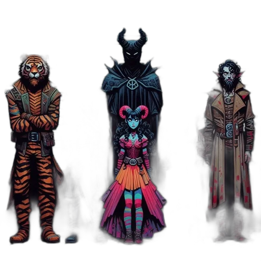 concept art, fantasy art, comic book art, pixel art transparent PNG cut-out