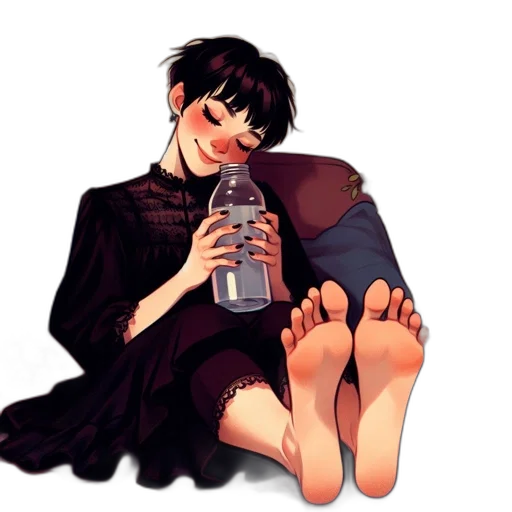 bottle, watercolor, pixel art, concept art transparent PNG cut-out