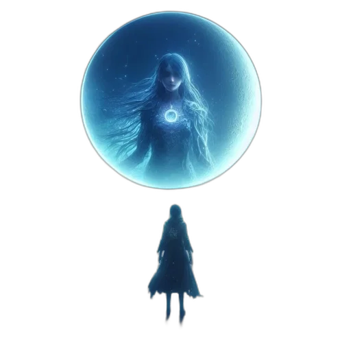 dress, creature, face, hair transparent PNG cut-out