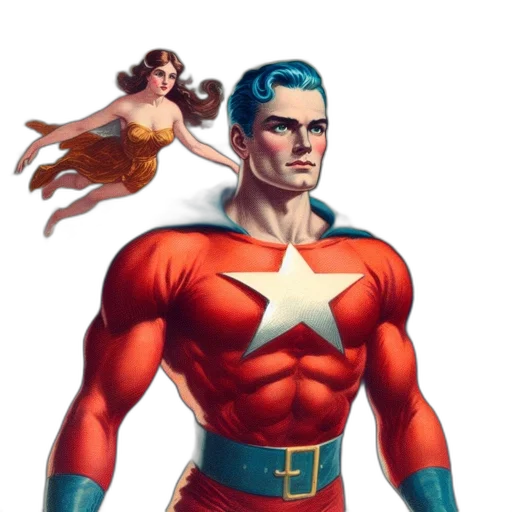 comic book art, concept art, fantasy art, two transparent PNG cut-out