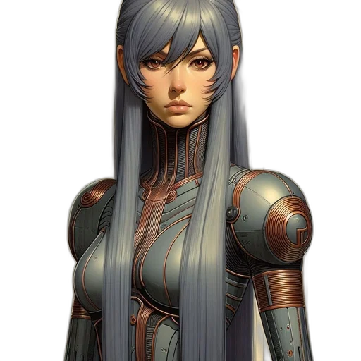 robot, face, concept art, fantasy art transparent PNG cut-out