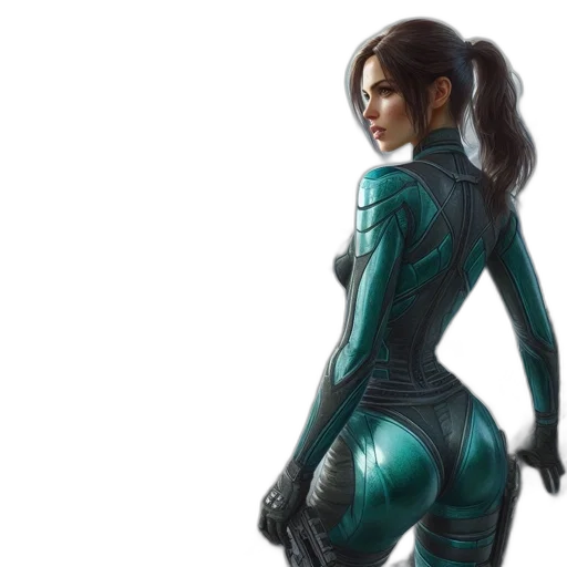 dress, concept art, comic book art, cyberpunk transparent PNG cut-out