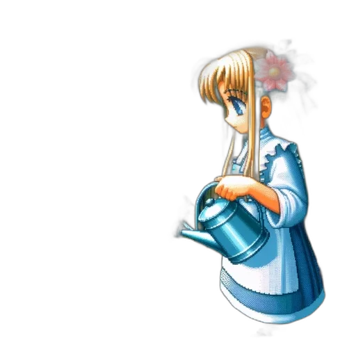 staff, flower, dress, robot transparent PNG cut-out