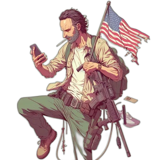 weapon, jacket, comic book art, concept art transparent PNG cut-out