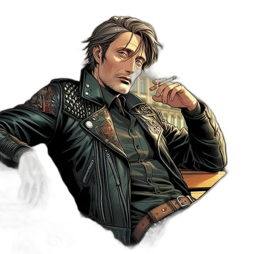 jacket, concept art, comic book art, pixel art transparent PNG cut-out