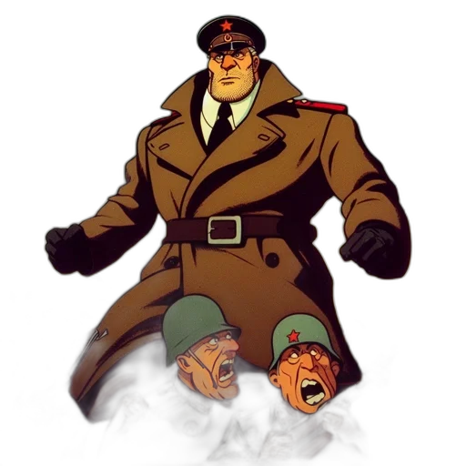 jacket, staff, weapon, hat transparent PNG cut-out