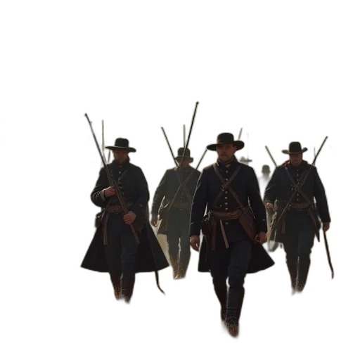 staff, hat, weapon, jacket transparent PNG cut-out