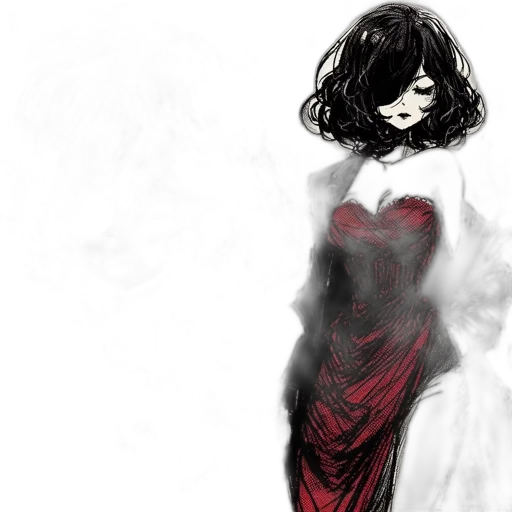dress, mask, concept art, comic book art transparent PNG cut-out