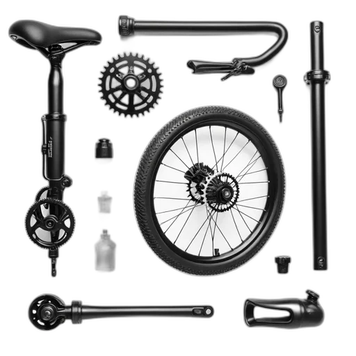 collection, various, bicycle, parts transparent PNG cut-out