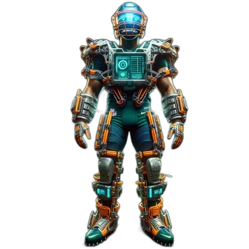 robot, concept art, 3d render, cyberpunk transparent PNG cut-out