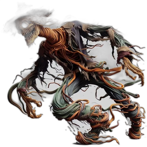 dragon, creature, hair, mask transparent PNG cut-out