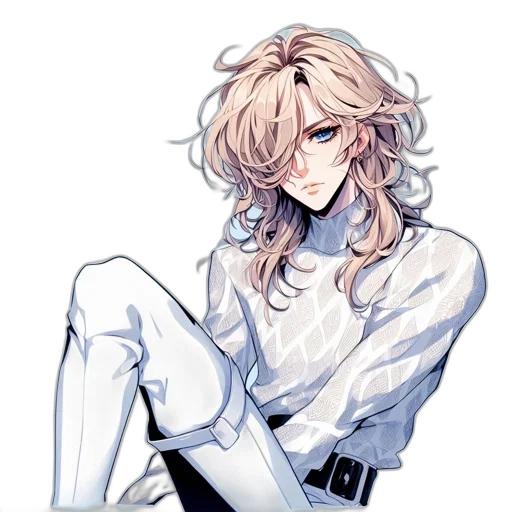 hair, staff, jacket, flower transparent PNG cut-out