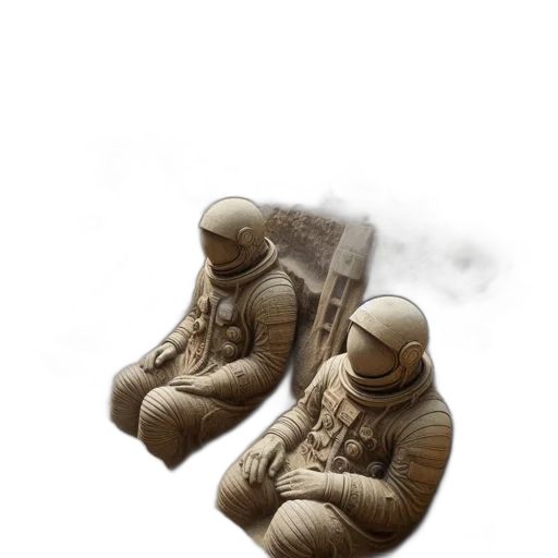 jacket, mask, staff, robot transparent PNG cut-out