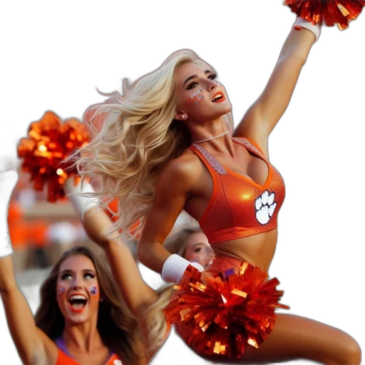 active, cheerleading, group, tiger transparent PNG cut-out