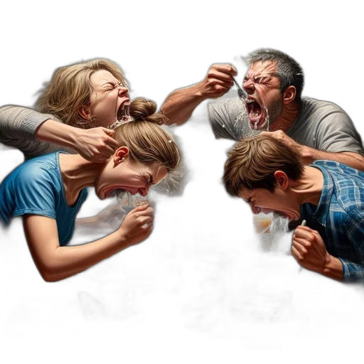 photorealistic, concept art, four, people transparent PNG cut-out