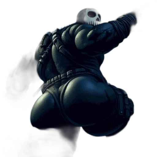 robot, mask, jacket, weapon transparent PNG cut-out