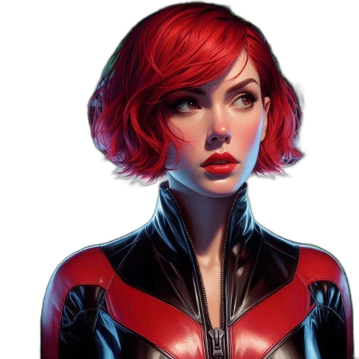 jacket, face, comic book art, concept art transparent PNG cut-out