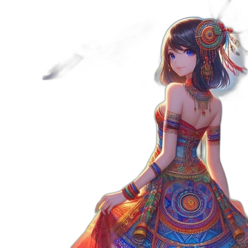 dress, robot, flower, crown transparent PNG cut-out