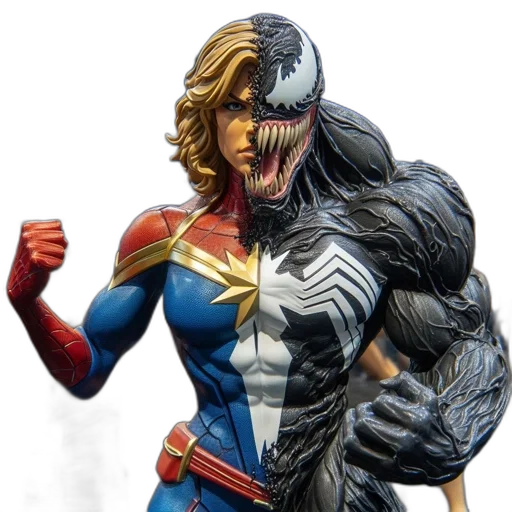 comic book art, concept art, statue, features transparent PNG cut-out