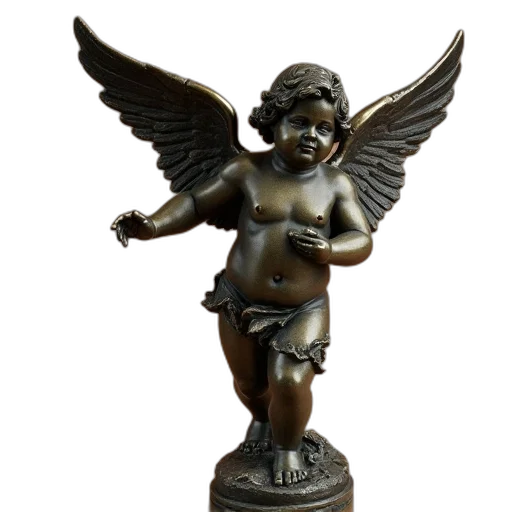 3d render, photorealistic, winged, cupid transparent PNG cut-out