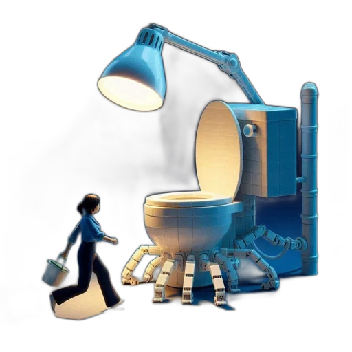 robot, furniture, 3d render, concept art transparent PNG cut-out