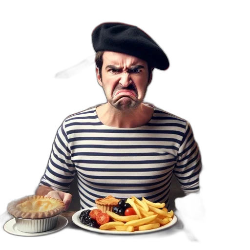 food, hat, face, photorealistic transparent PNG cut-out