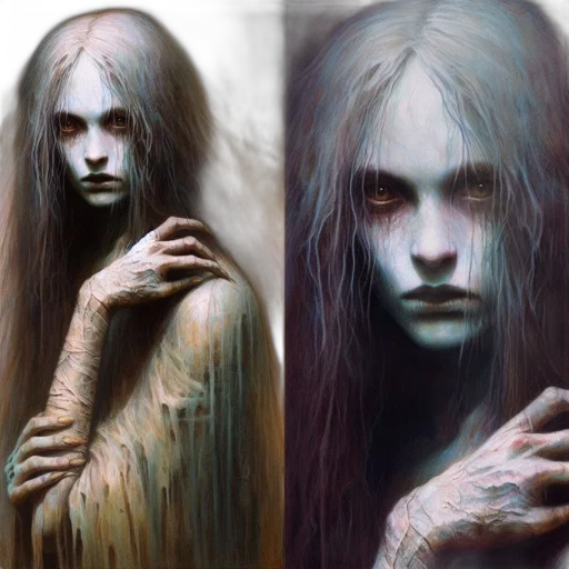 creature, face, hair, fantasy art transparent PNG cut-out