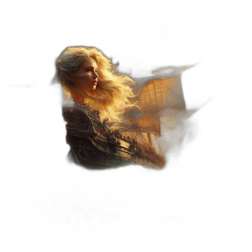 dragon, hair, face, weapon transparent PNG cut-out