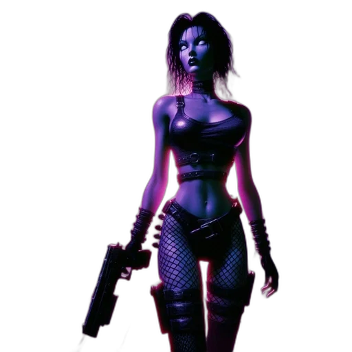 weapon, cyberpunk, comic book art, concept art transparent PNG cut-out