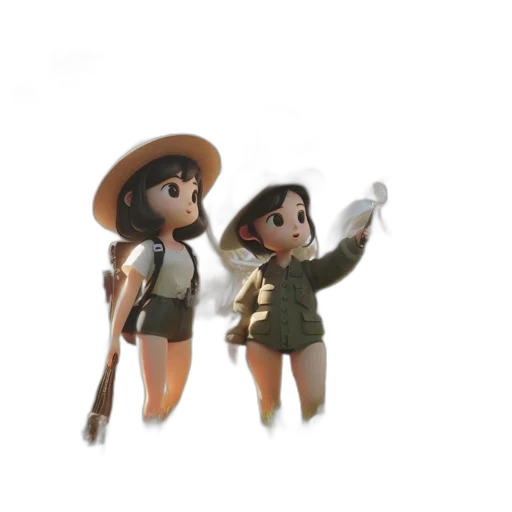 staff, weapon, hat, jacket transparent PNG cut-out