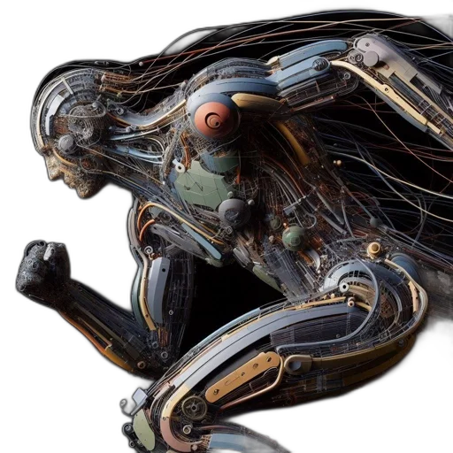 robot, hair, creature, dragon transparent PNG cut-out