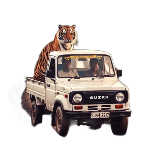 car, animal, concept art, photorealistic transparent PNG cut-out