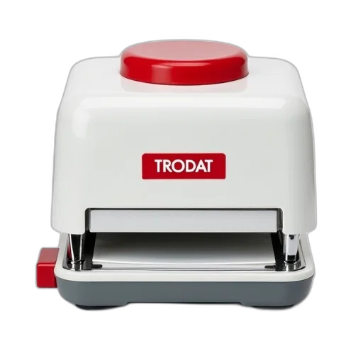 robot, white, red, trodat transparent PNG cut-out
