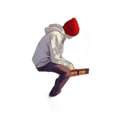 hat, jacket, staff, face transparent PNG cut-out
